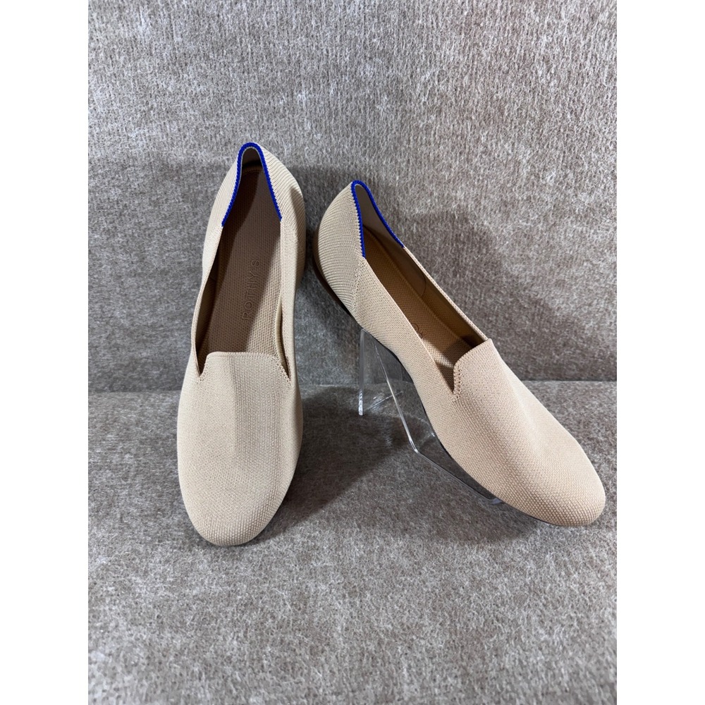 Rothy's The Loafer Shoes Womens 11 Ecru Sand Knit Washable Comfort Slip On Flat